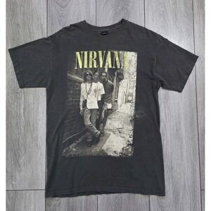 Nirvana Band‎ T-Shirt M&O Gold Tag Size M Black Vintage Style Kurt Cobain 90s...